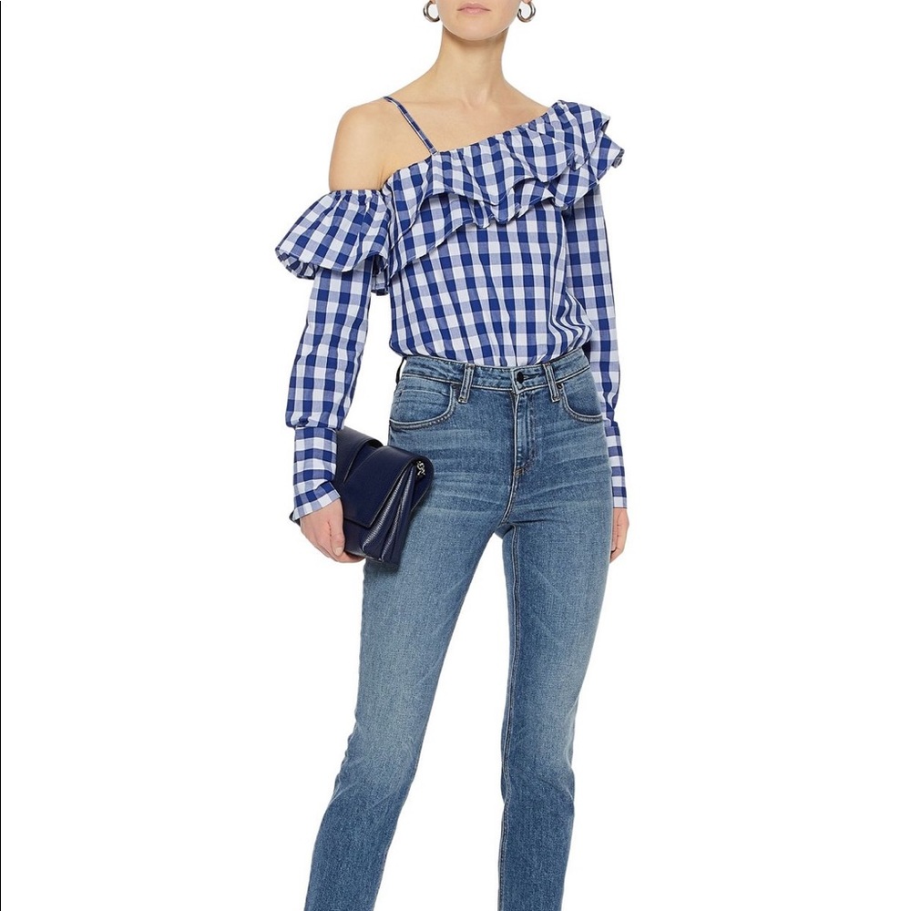 NWT Walter Baker Gingham Off Shoulder Top